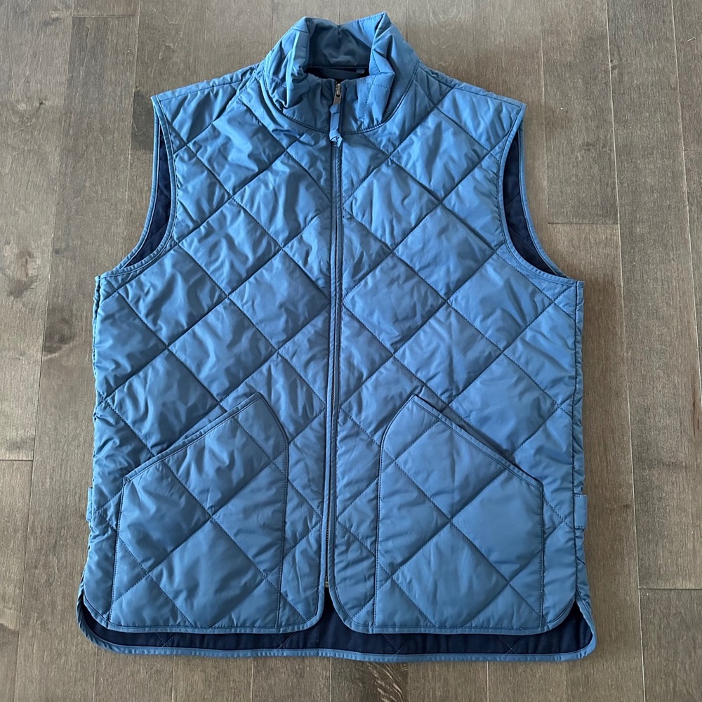 J Crew Factory Walker Vest‎ Quilted Preppy Layer Fall Transitional  Navy Med